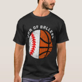 Opa Of Ballers Funny Baseball Basketball Grandpa  T-shirt (Voorkant)