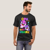 Opa of the Baby Birthday Shark Opa Shark Kerstmis T-shirt (Voorkant volledig)