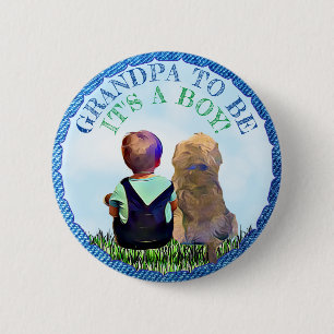 Opa om Baby shower Button te zijn
