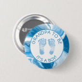 Opa om Button blauw Baby shower te zijn (Voorkant /achterkant)