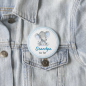 Opa om Grootvader Baby Jongen Douche Olifant te zi Ronde Button 7,6 Cm (In situ)
