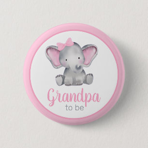 Opa om olifant Baby shower Button te zijn