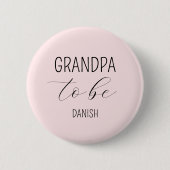 Opa om Roze Baby shower Button te zijn (Voorkant)