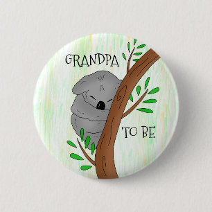 Opa om te worden Koala-Baby shower Ronde Button 5,7 Cm