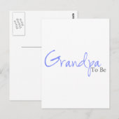 Opa om te zijn (blauw script) briefkaart (Voorkant / Achterkant)