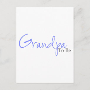 Opa om te zijn (blauw script) briefkaart