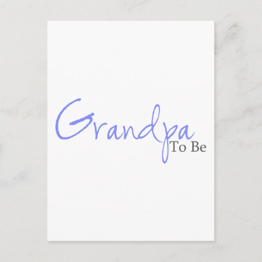 Opa om te zijn (blauw script) briefkaart (Voorkant)