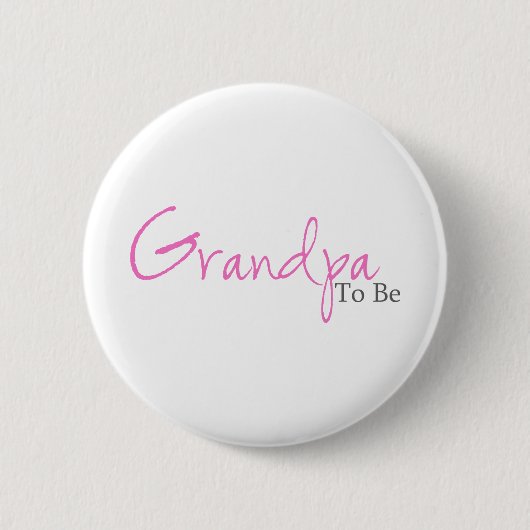 Opa om te zijn (roze script) ronde button 5,7 cm (Voorkant)