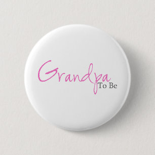Opa om te zijn (roze script) ronde button 5,7 cm