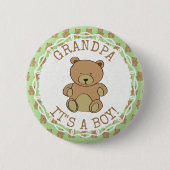 Opa om Teddy Bear te zijn Het is een Jongen Button (Voorkant)