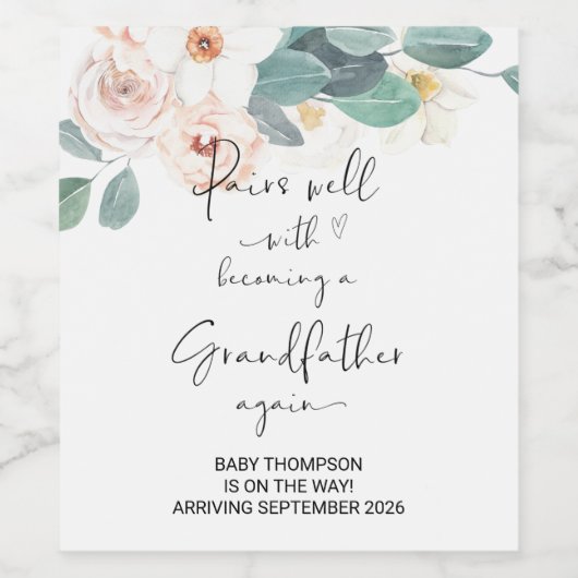 Opa om weer zwanger te worden wijn etiket (Enkel label)