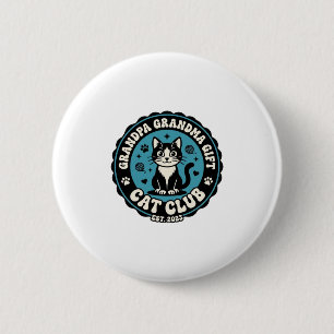 Opa Oma Kat Kadootje Huisdier Liefhebber Shirt Kun Ronde Button 5,7 Cm