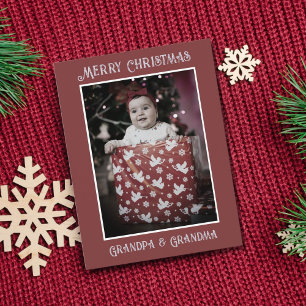 Opa & oma kerstmis foto briefkaart