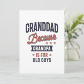 Opa omdat opa voor oude jongens is bedankkaart (Staand voorkant)