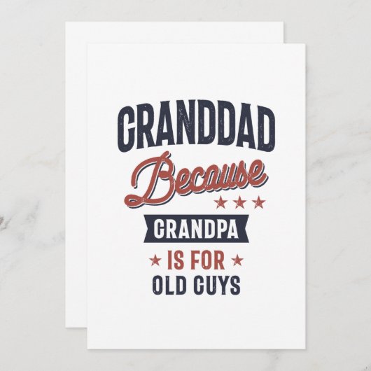 Opa omdat opa voor oude jongens is bedankkaart (Voorkant / Achterkant)