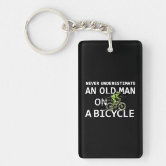Opa onderschat nooit oud Man fietsfiets Sleutelhanger