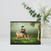 Opa Ontspannen op zijn Buffalo Briefkaart (Staand voorkant)