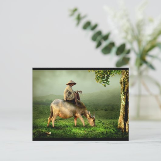 Opa Ontspannen op zijn Buffalo Briefkaart (Staand voorkant)