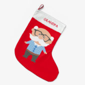 Opa op rood grote kerstsok (Voorkant (Hangend))