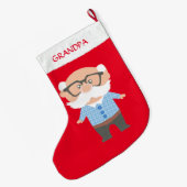 Opa op rood grote kerstsok (Achterkant (Hangend))