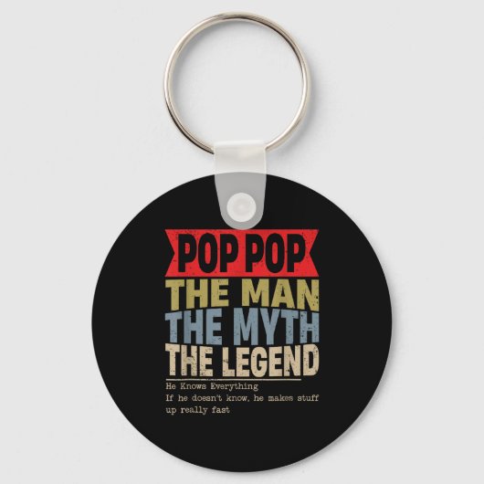 Opa opa de man de mythe de legende retro vader sleutelhanger (Voorkant)