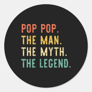 Opa-opa De man mythe legende vaders dag vintage Re Ronde Sticker
