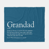 Opa Opa Definitie Blauw Fleece Deken (Voorkant (Horizontaal))