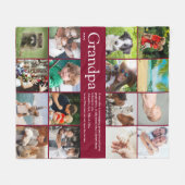 Opa Opa Foto Collage Pret Roodbruin Fleece Deken (Voorkant (Horizontaal))
