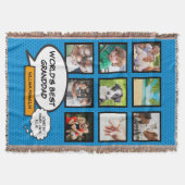 Opa Opa moderne fotocollage leuk blauw Deken (Voorkant)