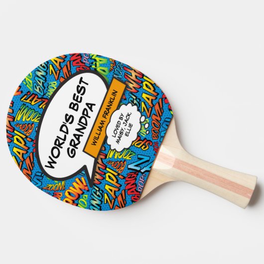 Opa Opa Oma Grappig Modern Cool Tafeltennisbatje (Zijkant)