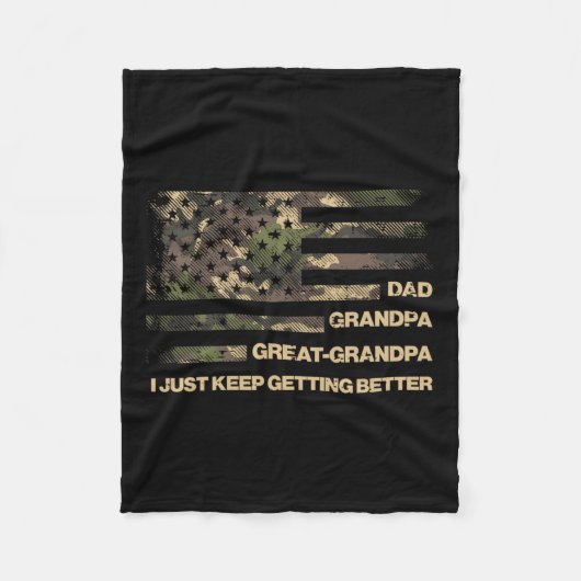 Opa Opa Opa Camo Vlag Vaders Opa Fleece Deken (Voorkant)