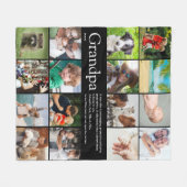 Opa opa opa foto opa foto collage zwart fleece deken (Voorkant (Horizontaal))