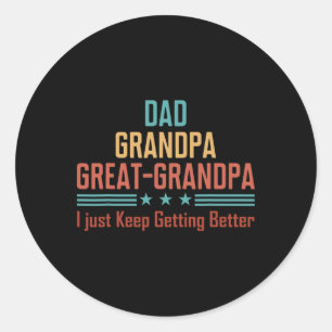 Opa Opa Opa Opa Opa Amerikaanse Vlag Vaders Dag Ronde Sticker