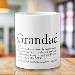 Opa-opa, opa, zwart en wit, definitie grote koffiekop<br><div class="desc">Pas je aan voor je speciale opa,  opa,  papa of pop om een unieke gave te creëer. Een perfecte manier om hem te shows hoe geweldig hij elke dag is. Ontworpen door: Thisnotme©</div>