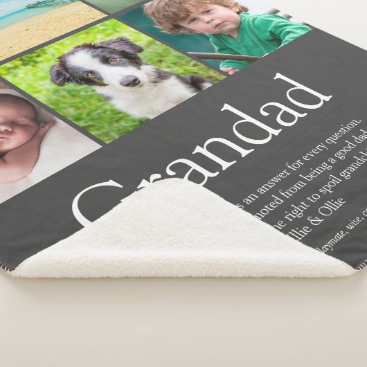 Opa Opa Papa Definitie 6 Foto Grijs Sherpa Deken (3/4)