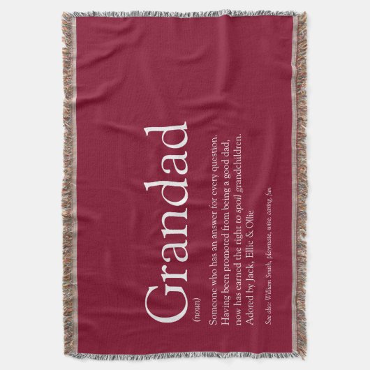 Opa Opa Papa Definitie Bourgondië Deken (Voorkant Verticaal)