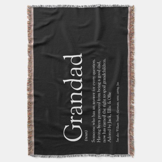 Opa, opa, Papa Definition Black en White Deken (Voorkant Verticaal)