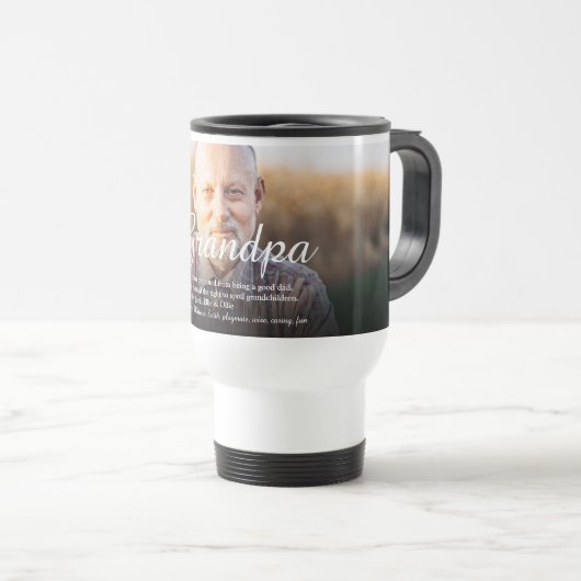 Opa, opa, Papa Definition Script Photo Reisbeker (Voorkant rechts)