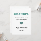 Opa Opa Vaders Dag schattige hart glitter Kaart (Voorkant / Achterkant in situ)