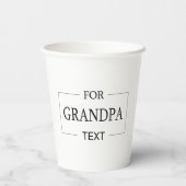 Opa Opa Verjaardag Gepersonaliseerd cadeau Papieren Bekers (Achterkant)