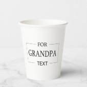 Opa Opa Verjaardag Gepersonaliseerd cadeau Papieren Bekers (Voorkant)