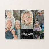 Opa Opgericht 3 Foto Collage Script Cadeau Legpuzzel (Horizontaal)