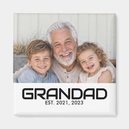 Opa Opgericht Foto Cadeau Magneet (Voorkant)