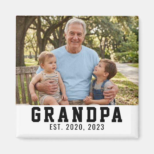 Opa Opgericht Foto Cadeau Magneet (Voorkant)