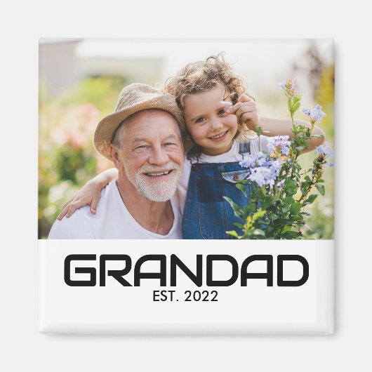 Opa Opgericht Foto Cadeau Magneet (Voorkant)