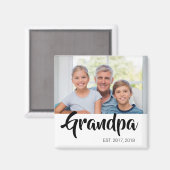 Opa Opgericht Foto Cadeau Magneet (Voorkant / Achterkant)