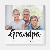 Opa Opgericht Foto Cadeau Magneet (Voorkant)