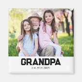 Opa Opgericht Foto Cadeau Magneet (Voorkant)