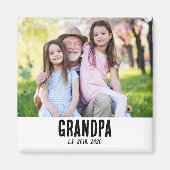 Opa Opgericht Foto Cadeau Magneet (Voorkant)