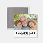 Opa Opgericht Foto Cadeau Magneet (Voorkant / Achterkant)